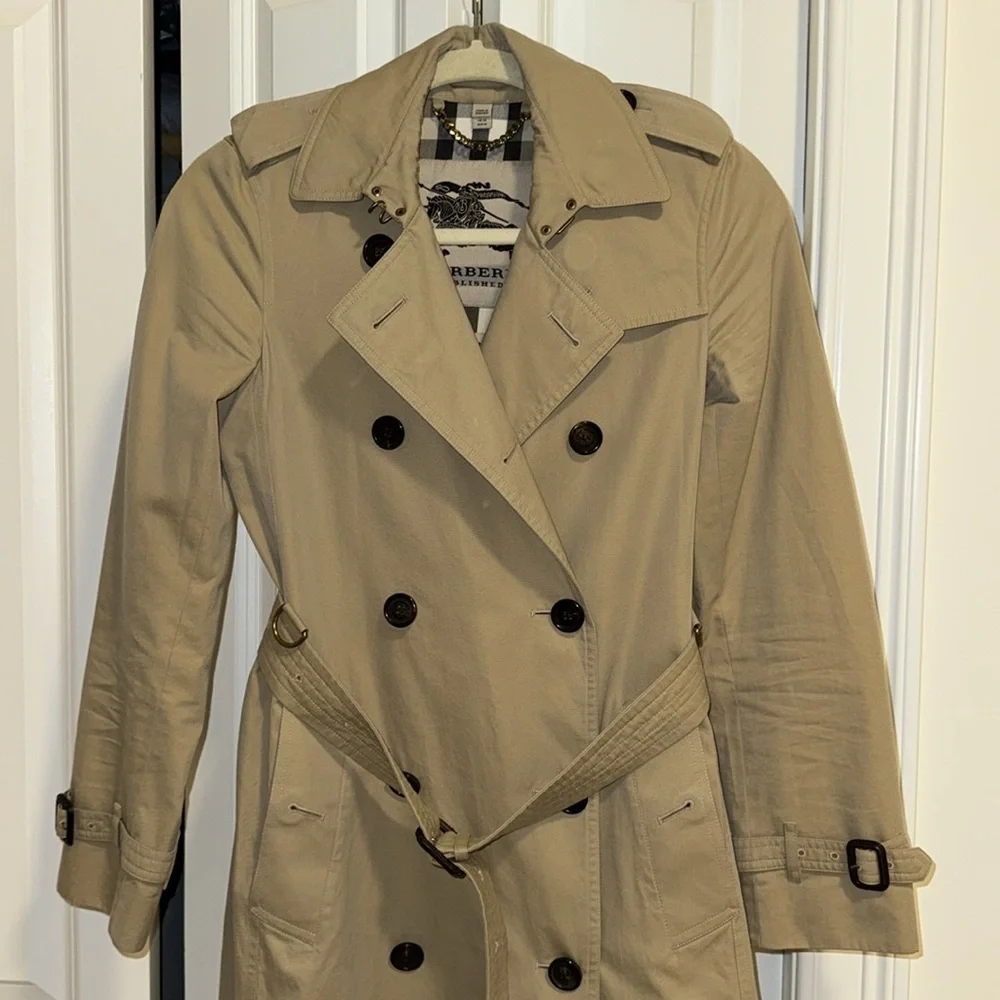 Burberry Beige Double-Breasted Trench Coat - Picture 12 of 12
